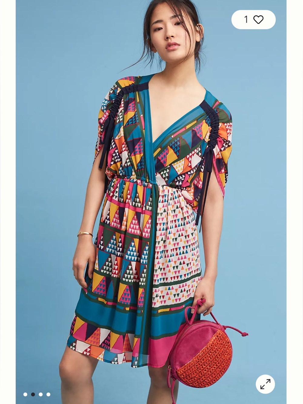NWOT retail $148 size 4 #Anthropologie, #Maeve. Geo-printed multicolor dress.